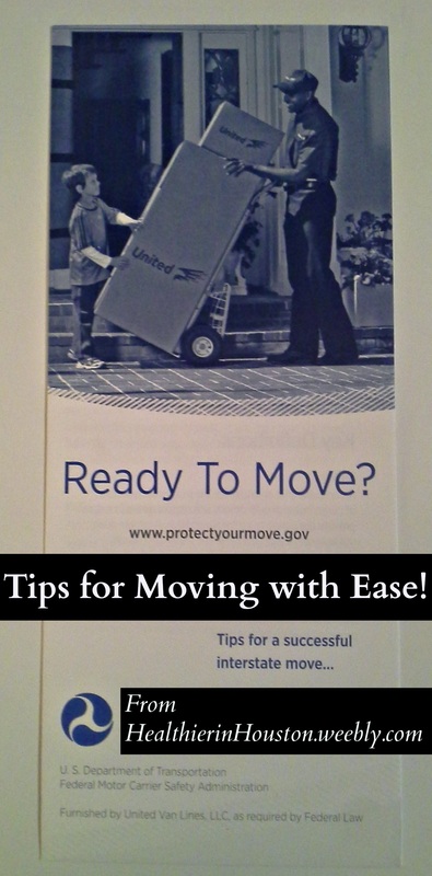 Tips for Moving with Ease!  From HealthierinHouston.weebly.com